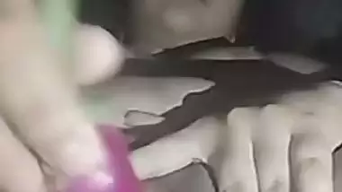 Big brinjal piercing pussy of horny desi girlfriend